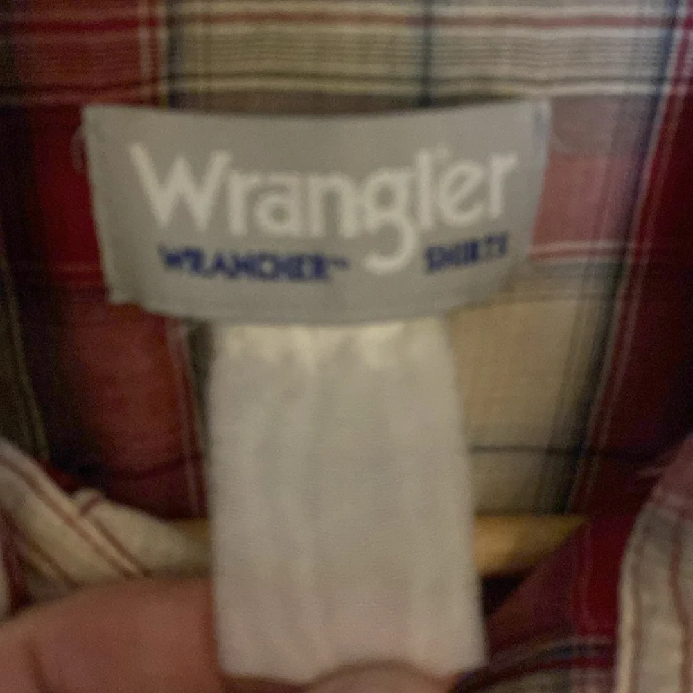 Vintage Wrangler Wrancher short sleeve pearl snap western shirt medium red white - Picture 3 of 6